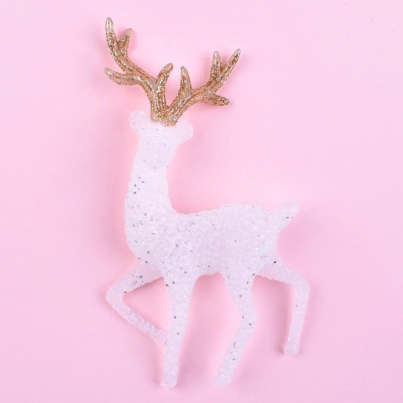 hot selling 1pcs Sparkling plastic Christmas Deer birthday decoration baking decoration Christmas crystal deer cake topper