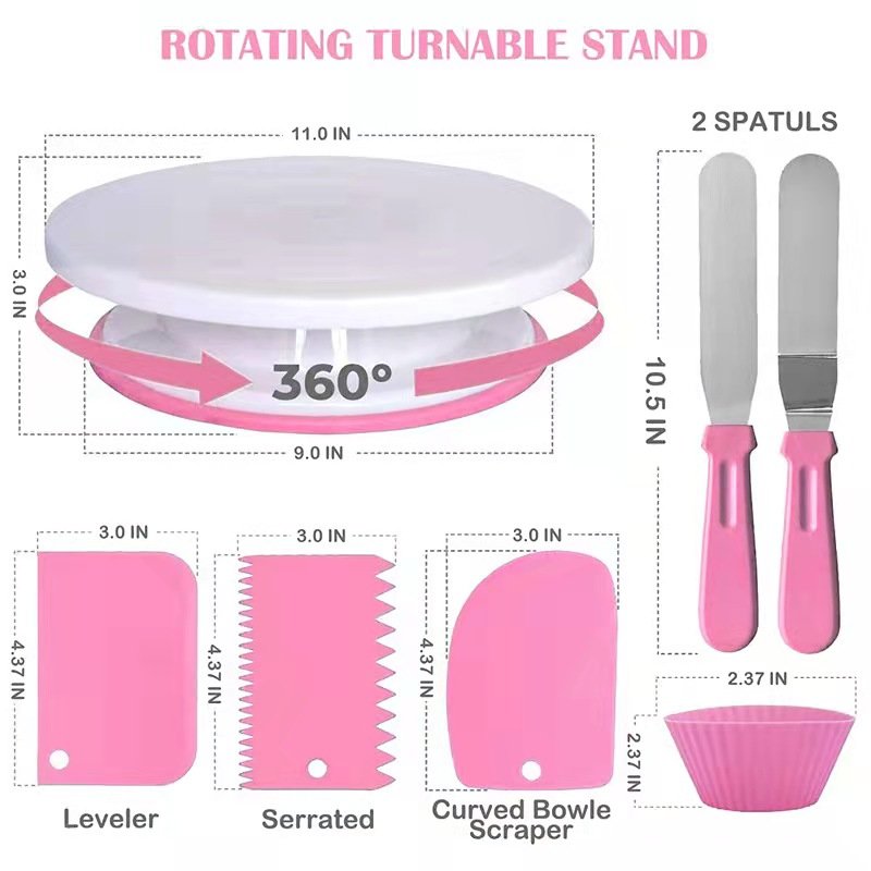 464PCS Cake turntable set with Round Cake Pans Decorating Supplies Kit Baking Pastry Tools Baking Accessories