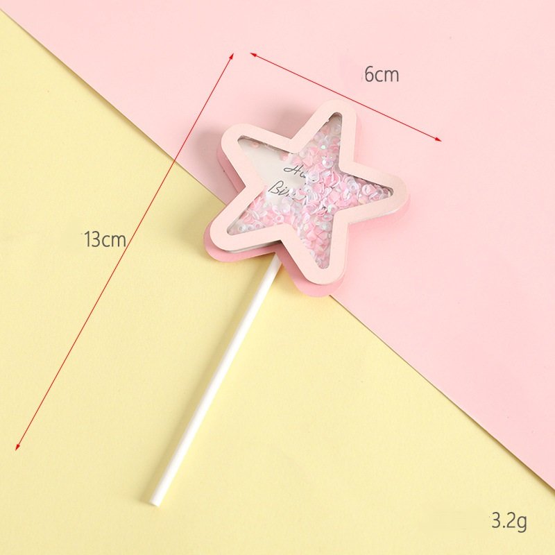 LEMON Star Makaron Glitter Confetti Cake Topper Baby Shower Birthday Anniversary Party Decorations Supplies Kid Girl