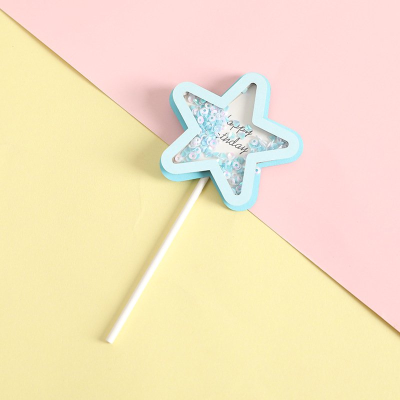 LEMON Star Makaron Glitter Confetti Cake Topper Baby Shower Birthday Anniversary Party Decorations Supplies Kid Girl