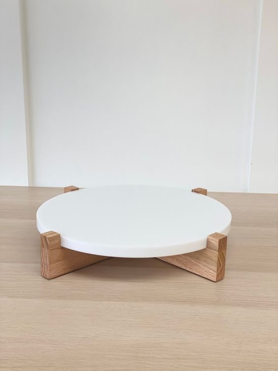 Enamel High Quality Wooden Cake stand Bake Supplies Kitchen Square Cake Display Stand Christmas Decoration