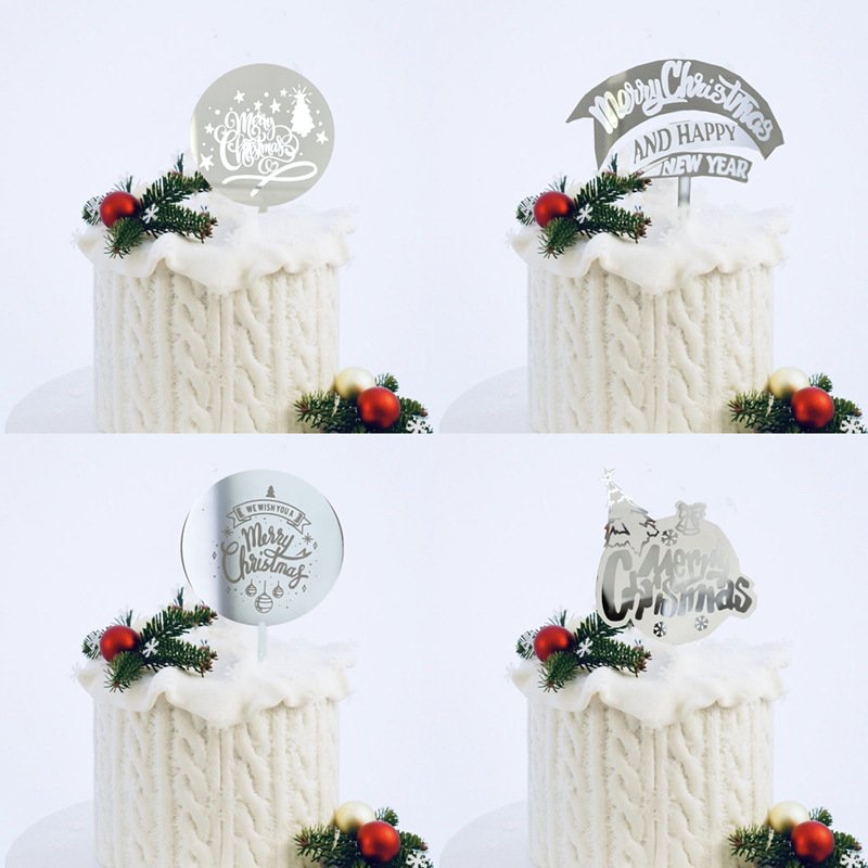 Marking merry christmas cake topper cake decorating supplies Christmas Tree bell acrylic cake topper
