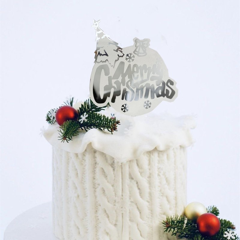 Marking merry christmas cake topper cake decorating supplies Christmas Tree bell acrylic cake topper