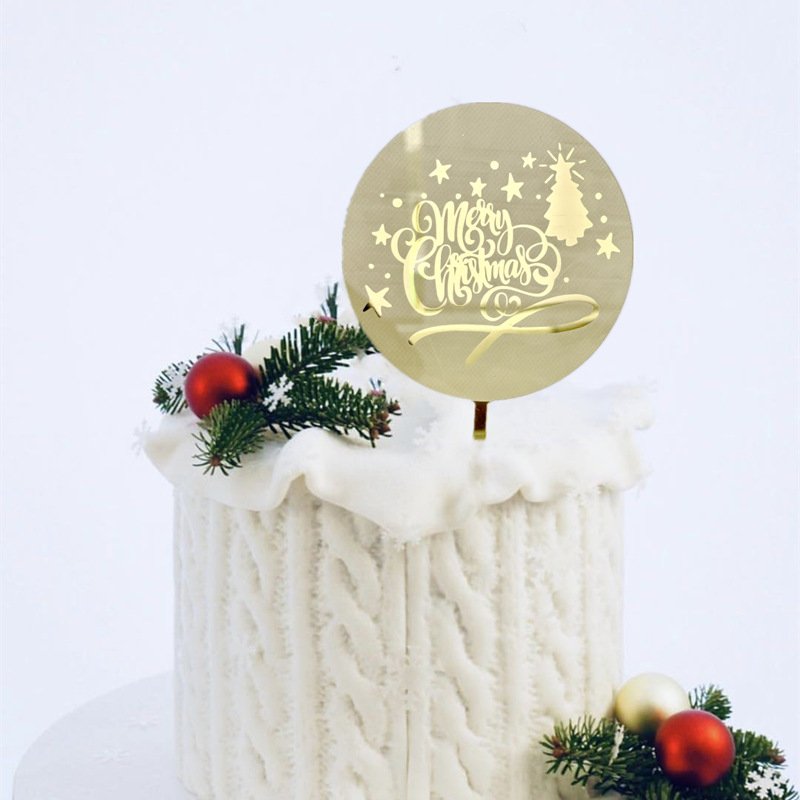 Marking merry christmas cake topper cake decorating supplies Christmas Tree bell acrylic cake topper