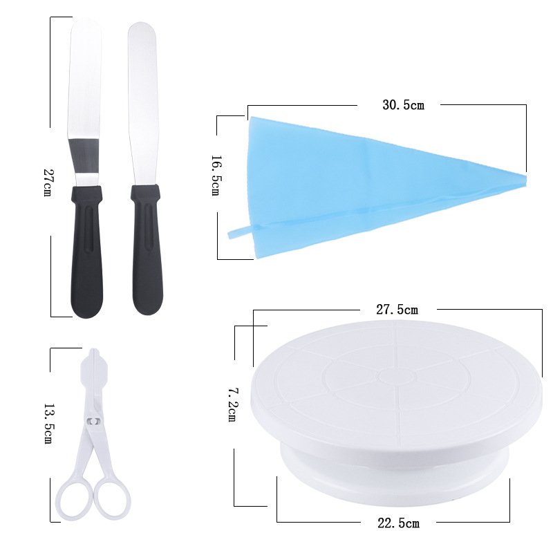 Stainless Steel Cake Sprinkles Edible Decorations Decorating Kit Supplies With Turntable Kitchen Baking Tool Set 66 Pcs