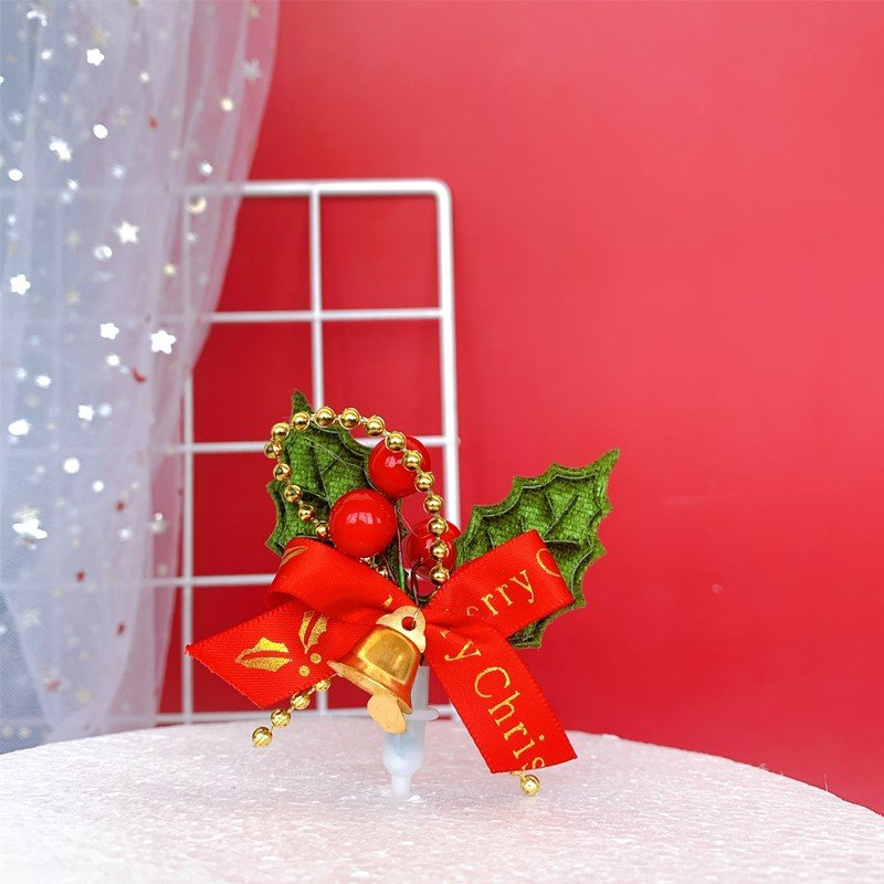 Christmas Cake Decorations Cake Toppers Santa Deer Star Tree Bell Garland Festive topper for Christmas Party Supplies