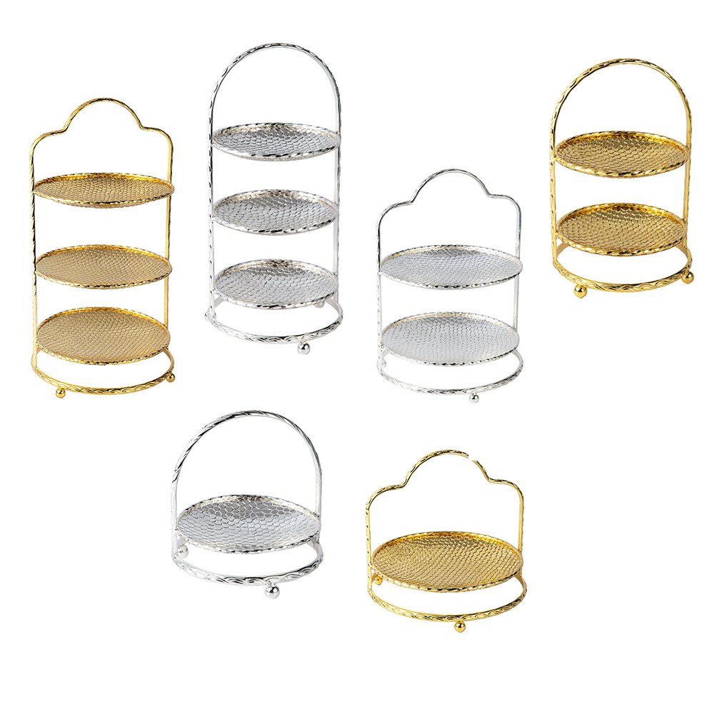 Gold Plated Dessert Stand Display Afternoon Tea 3 tier dessert Dessert Rack Food Tray For Banquet/wedding/party