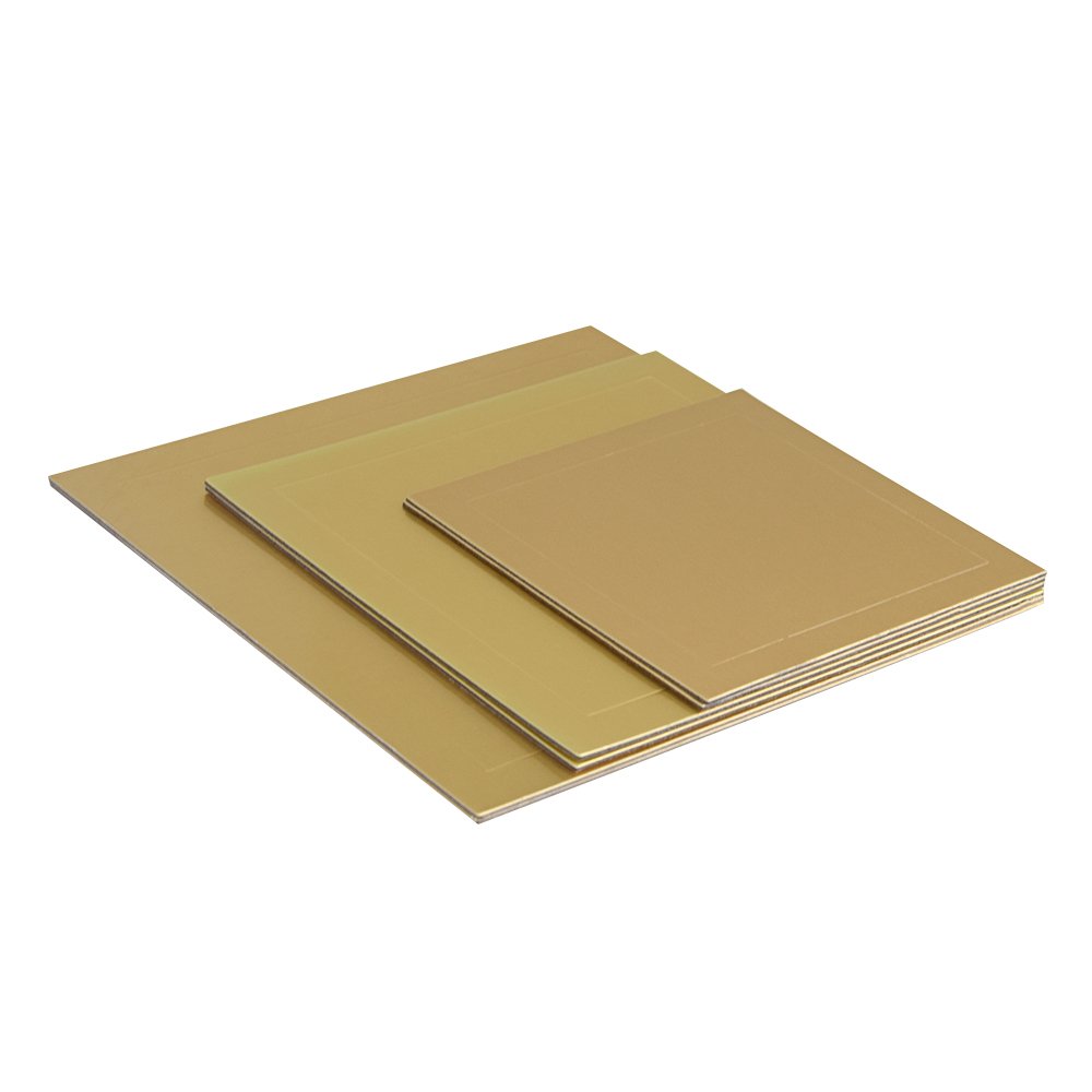 Hot sale thicken gold square cake base drum disposable custom paper cake board