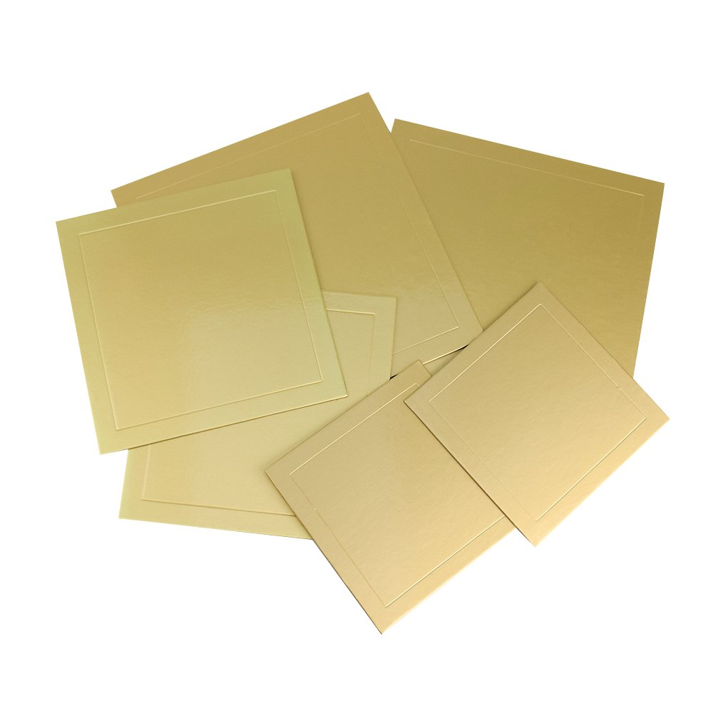 Hot sale thicken gold square cake base drum disposable custom paper cake board