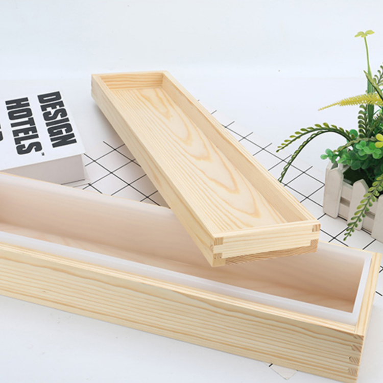 2200ML Silicone Soap Mould Rectangular Toast Loaf Mold With Wooden Box For Cake Decorating Supply Handmade Form Soap Making Tool