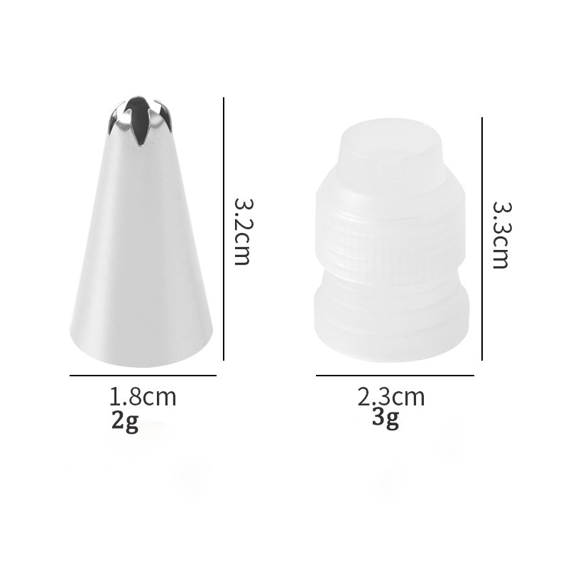 14PCS Decorating Tip Set Cream Nozzle Tip Set Stainless Steel Tip With Converter Baking Tools Cake Accessories