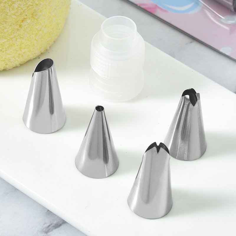 14PCS Decorating Tip Set Cream Nozzle Tip Set Stainless Steel Tip With Converter Baking Tools Cake Accessories