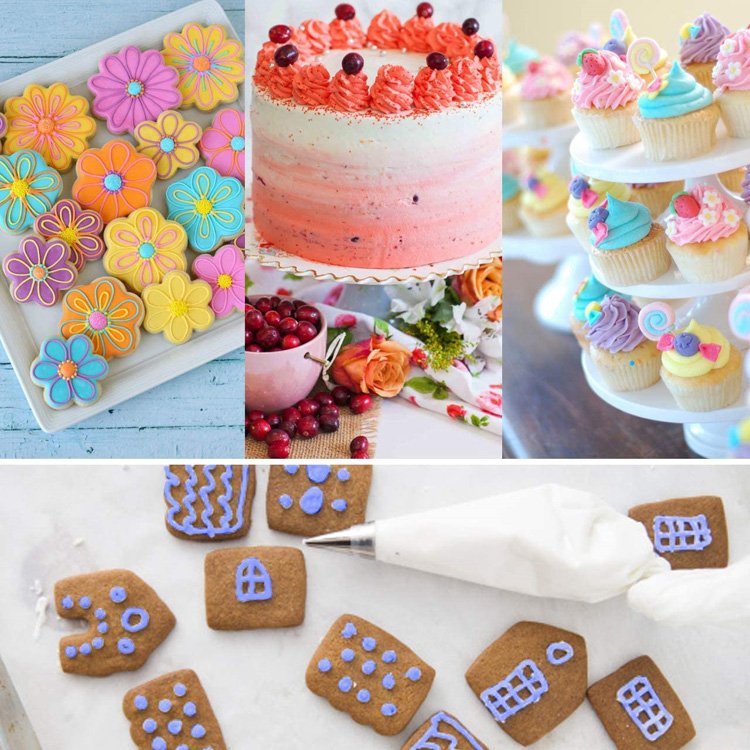 Customizable 210 Pcs Cake Decorating Kit Supplies with Aluminium Alloy Revolving Cake Turntable