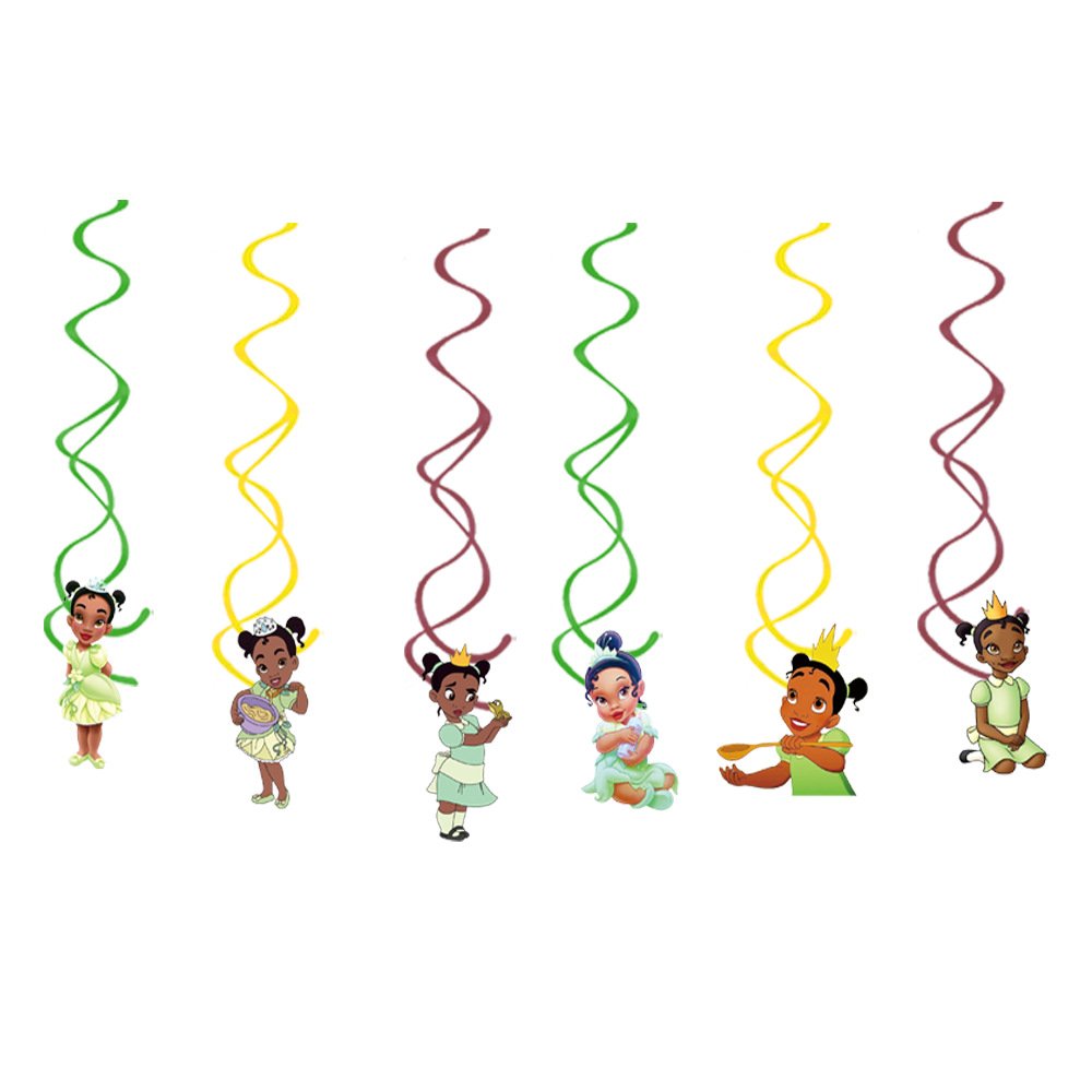 Princess Tiana Party Decoration Kit Happy Birthday Banner Flag Bunting Fog and Princess Latex Balloon Kid's Party Cartoon