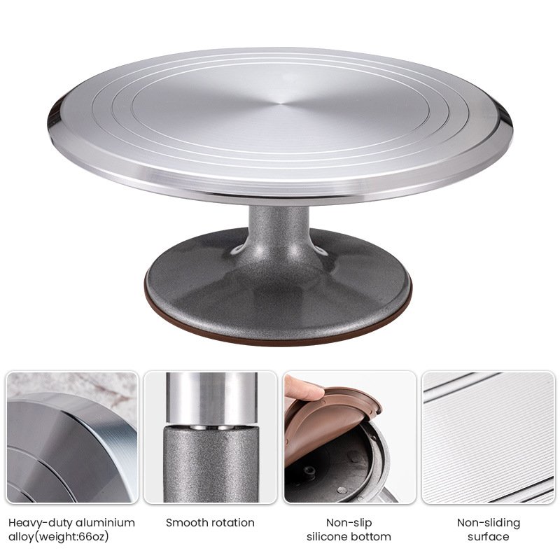 Cake Turntable Aluminium Alloy Revolving Wholesale Aluminum 12 Inch Cake Stand Cake Turntable Decorating Supplies