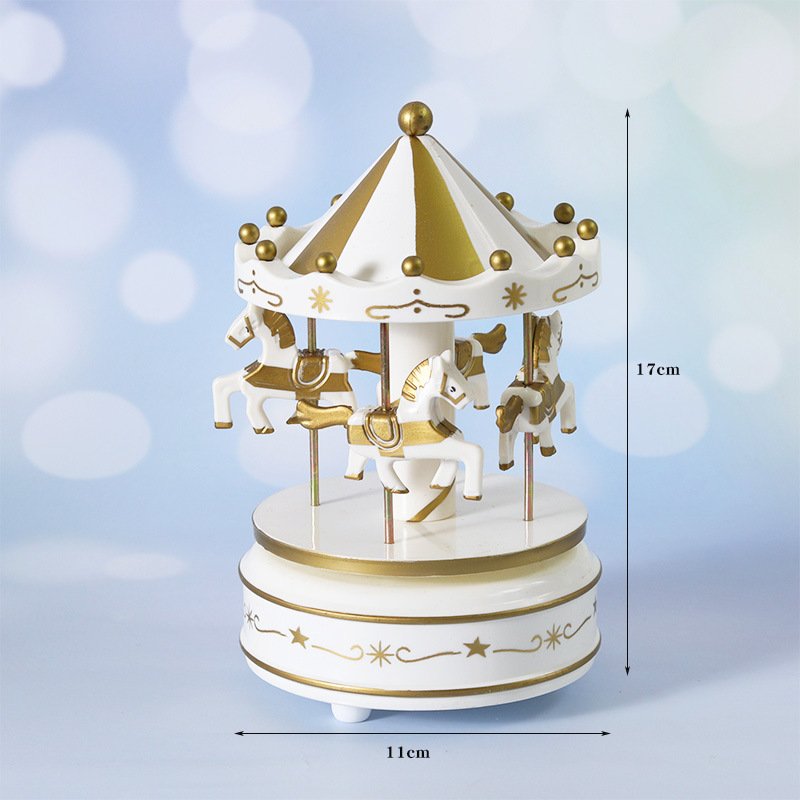 Carousel music box cake topper Clockwork music box cake decoration graduation birthday gift cake decoration toys