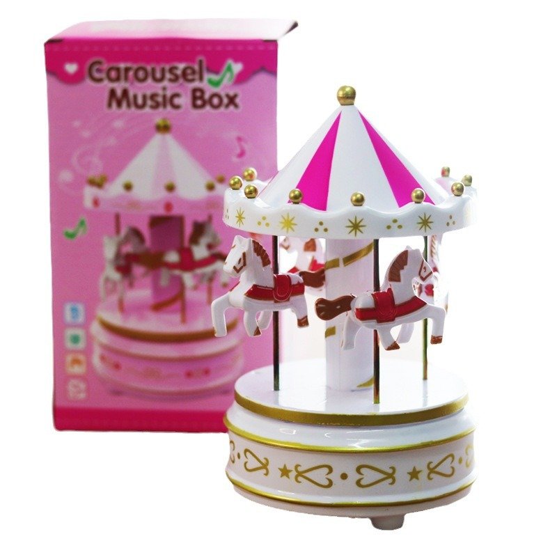 Carousel music box cake topper Clockwork music box cake decoration graduation birthday gift cake decoration toys
