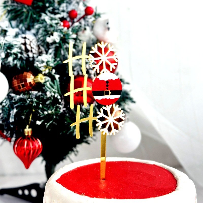 New Arrival Gold Red Happy New Year Cake Topper Acrylic Merry Christmas Cake Decoration 2025 New Year Party Supplies XQA363