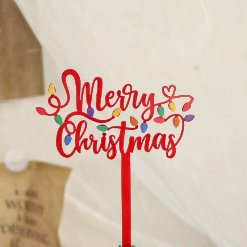New Arrival Gold Red Happy New Year Cake Topper Acrylic Merry Christmas Cake Decoration 2025 New Year Party Supplies XQA363