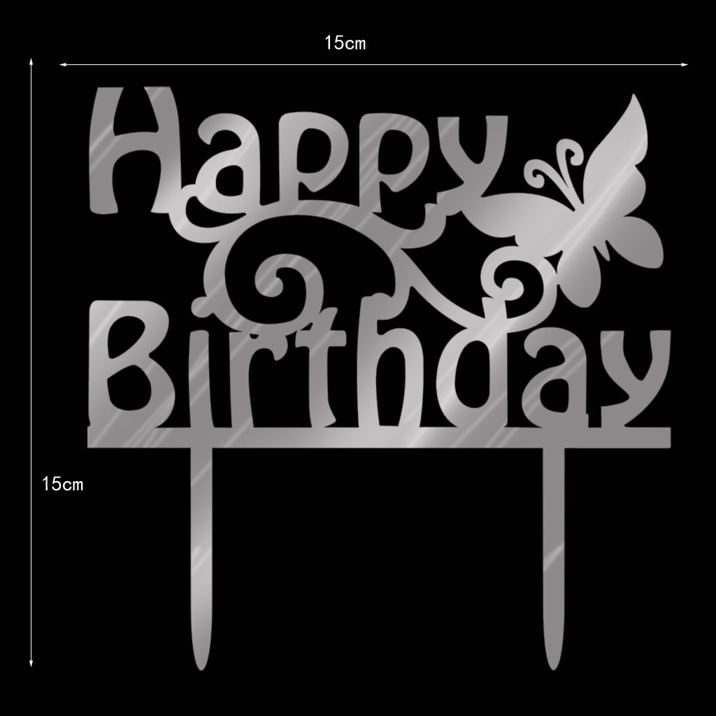 Gold Black Blue Pink Red Happy Birthday Anniversary Letter Decoration Acrylic Cake Toppers