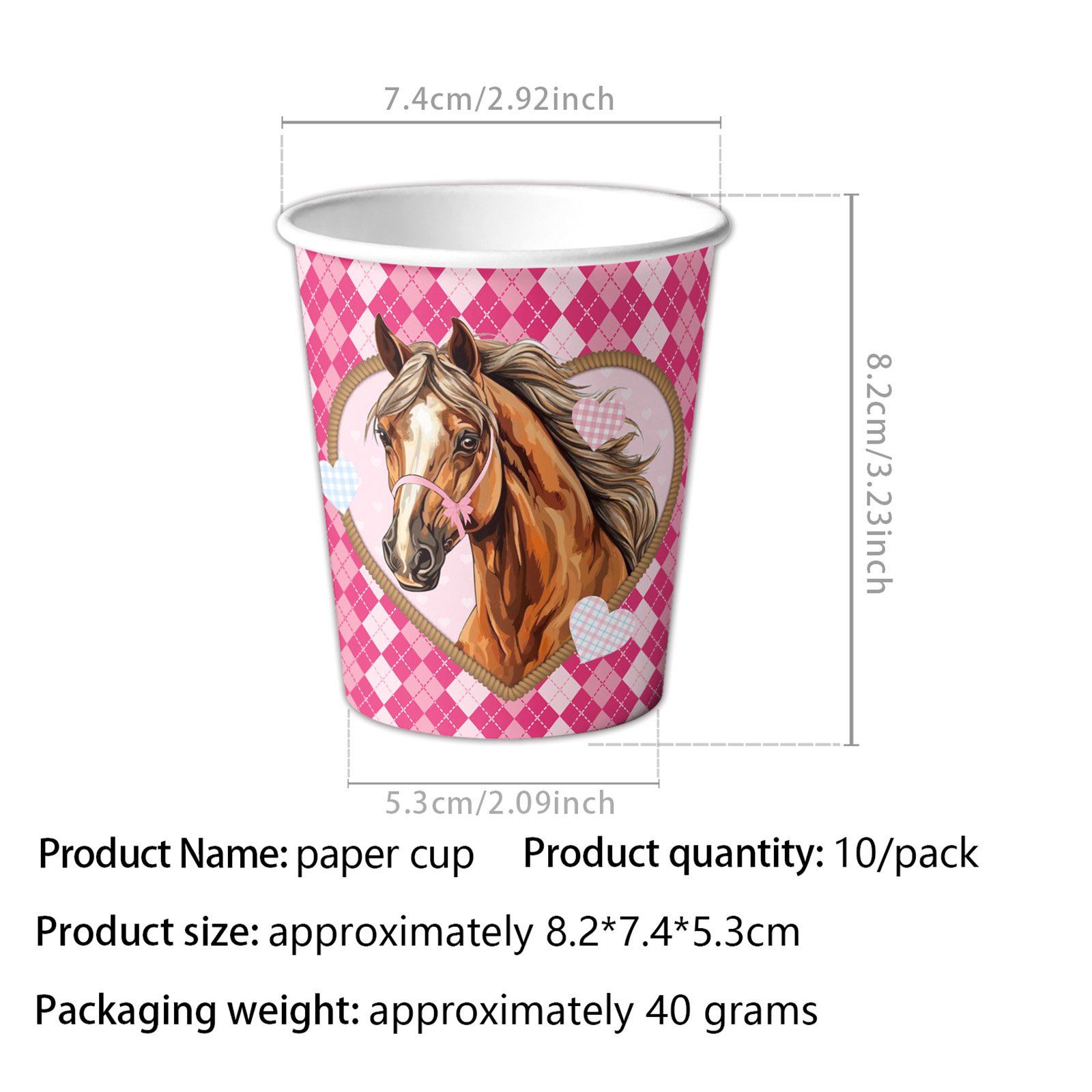 Horse Pattern Birthday Party Decorations Disposable Tableware Set Disposable Dessert Plate