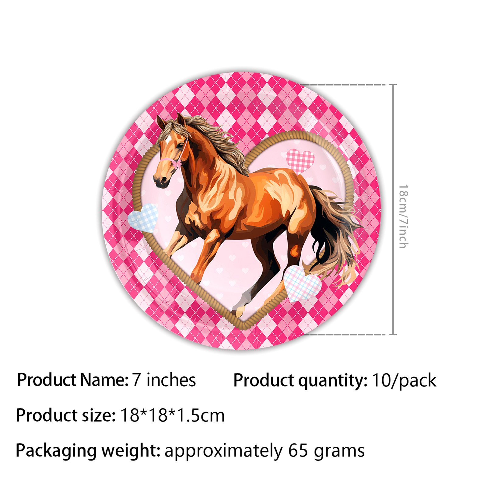 Horse Pattern Birthday Party Decorations Disposable Tableware Set Disposable Dessert Plate