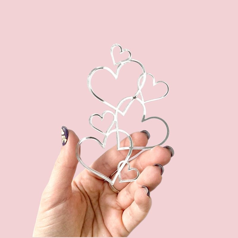 Homesun Love heart acrylic cake topper baking cake Valentine's Day dessert party decoration supplies