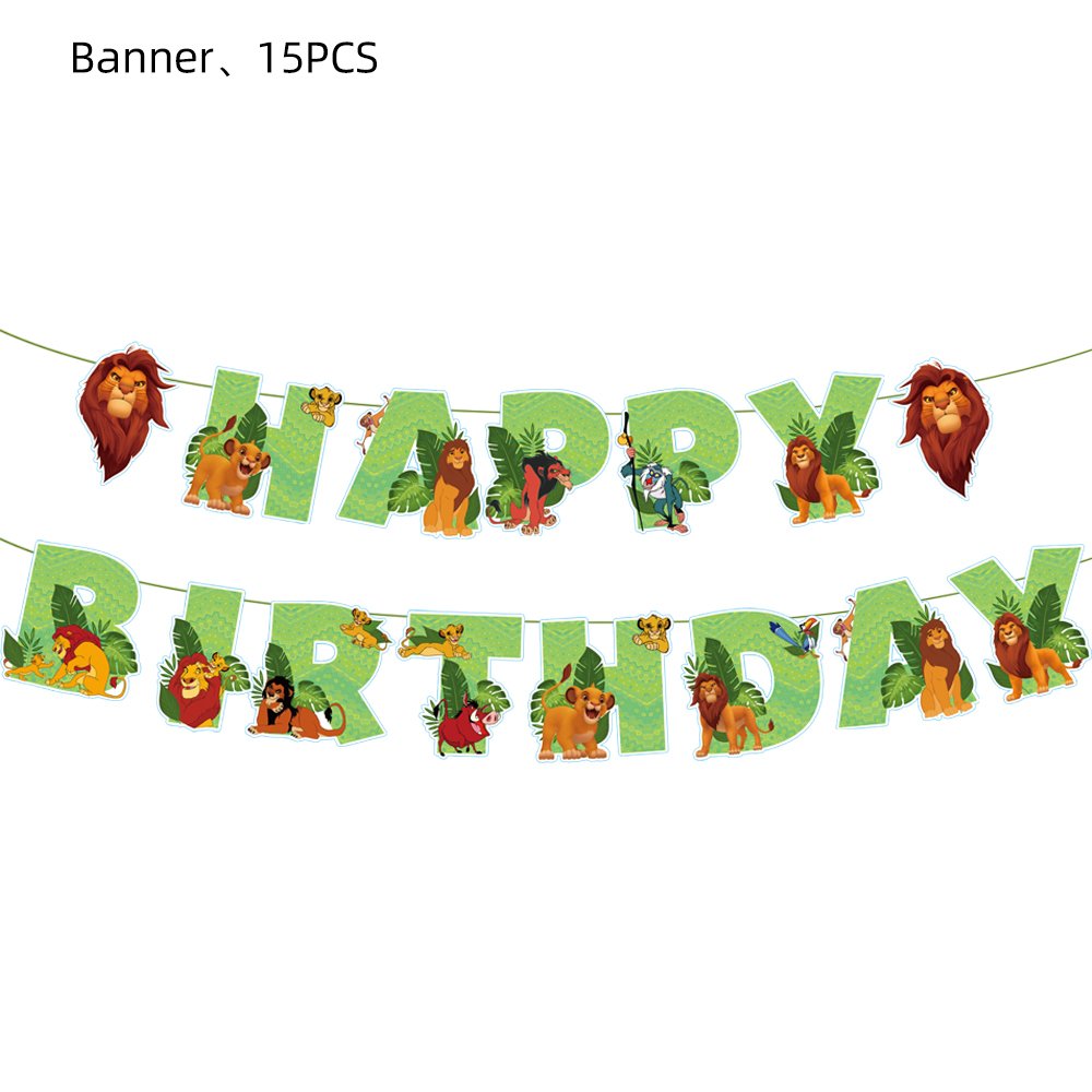 Lion King Birthday Party Decoration Set Children Back to School Party Paper Cupcake Toppers Tableware Customized Service