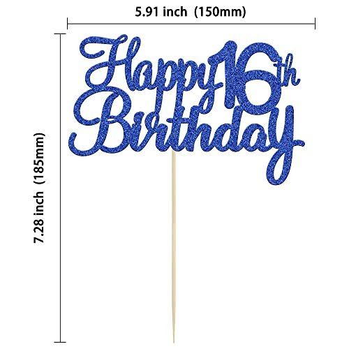 Birthday Party Decoration Supplies with Happy 16th Birthday Cake Topper for Kids Birthday Party Supply Set