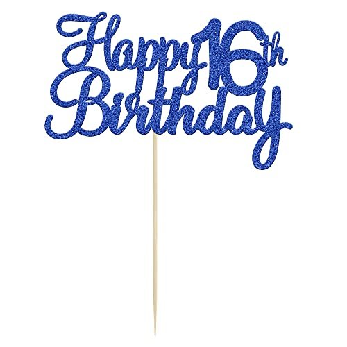 Birthday Party Decoration Supplies with Happy 16th Birthday Cake Topper for Kids Birthday Party Supply Set
