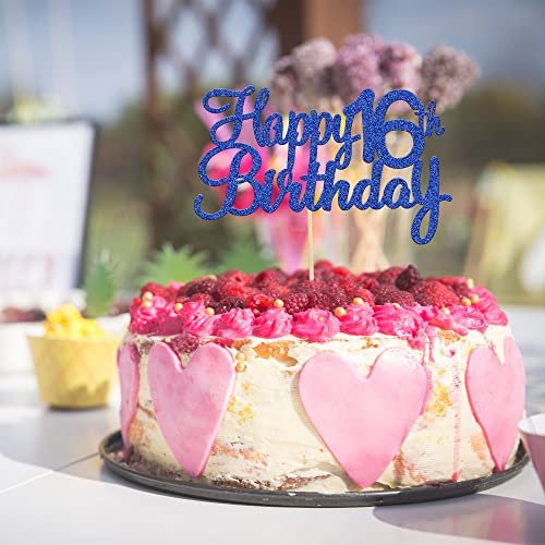 Birthday Party Decoration Supplies with Happy 16th Birthday Cake Topper for Kids Birthday Party Supply Set