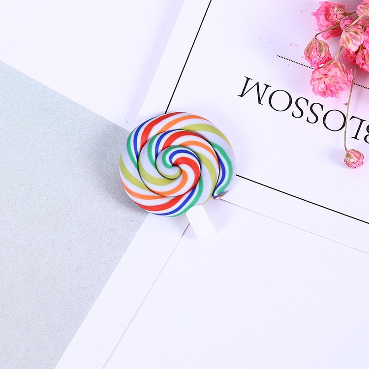 Rainbow Pottery Clay Lollipop Series Miniatures Scrapbooking Supplies Flatback Cabochon Material Embellishment DIY Jewelry
