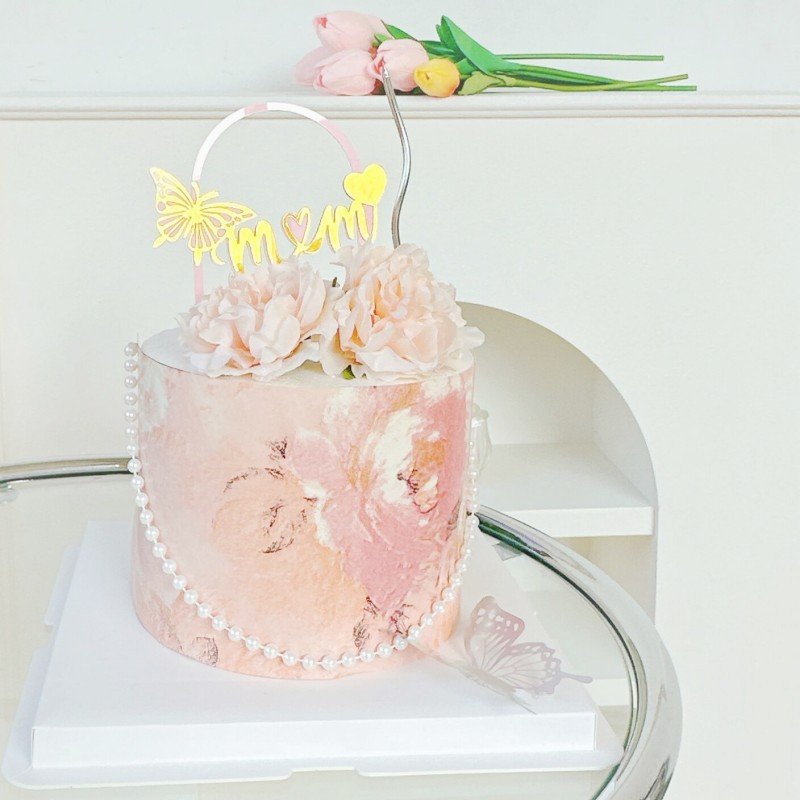 Hot Selling Butterfly Cake Party Supplies Pearl Wedding Valentines Happy Birthday Decoration Cake Topper