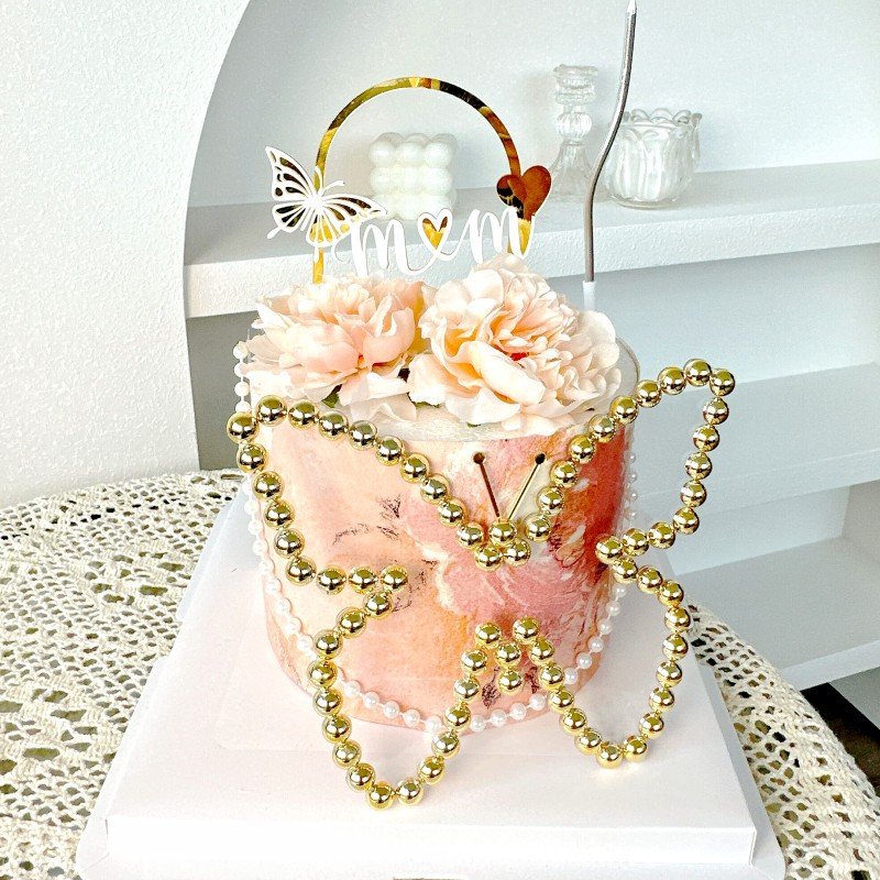 Hot Selling Butterfly Cake Party Supplies Pearl Wedding Valentines Happy Birthday Decoration Cake Topper