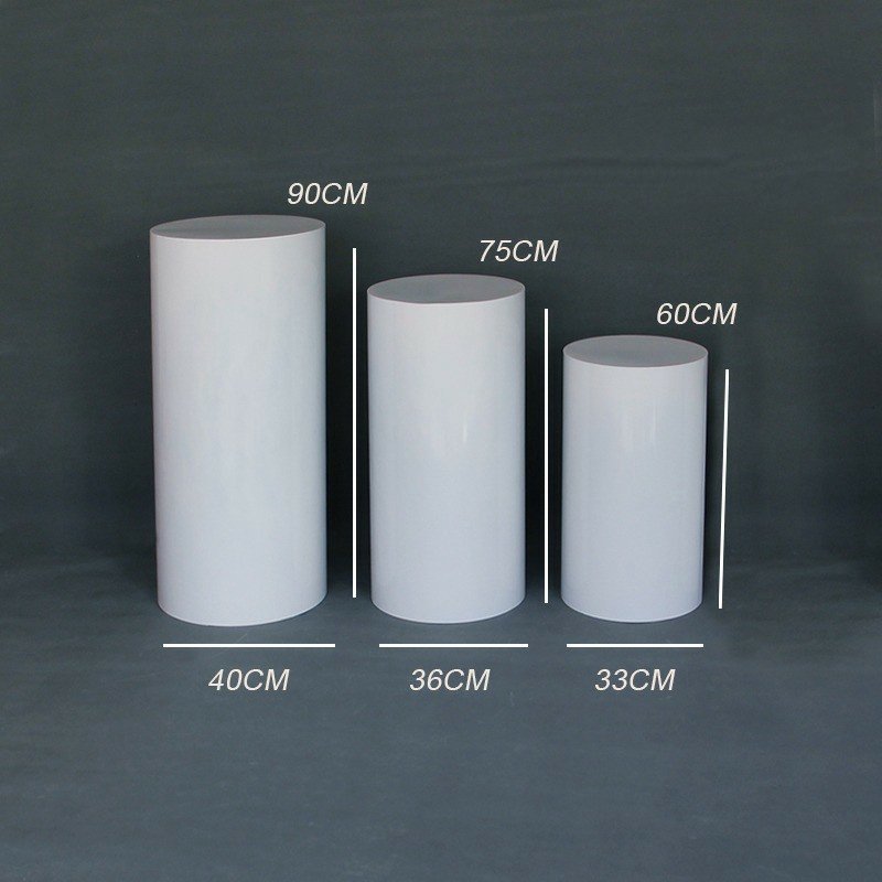 Decoration Cylinder Cake Stand White Flower Column Dessert Table For Birthday Party Wedding Decoration