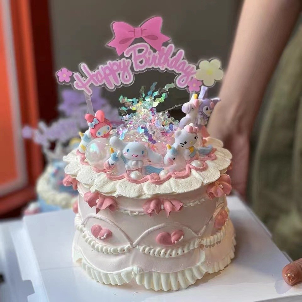 Birthday Cake Topper Decoration Clear Acrylic Baking Cake Accessories Party Cake Decoration