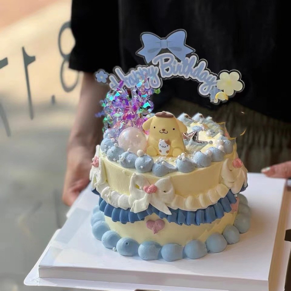 Birthday Cake Topper Decoration Clear Acrylic Baking Cake Accessories Party Cake Decoration