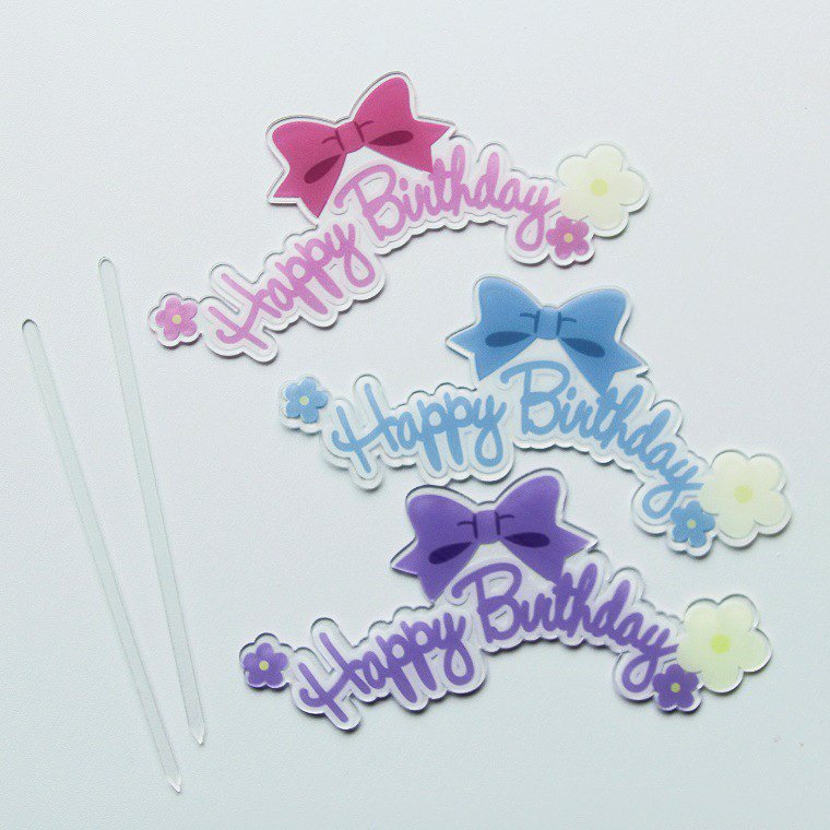 Birthday Cake Topper Decoration Clear Acrylic Baking Cake Accessories Party Cake Decoration