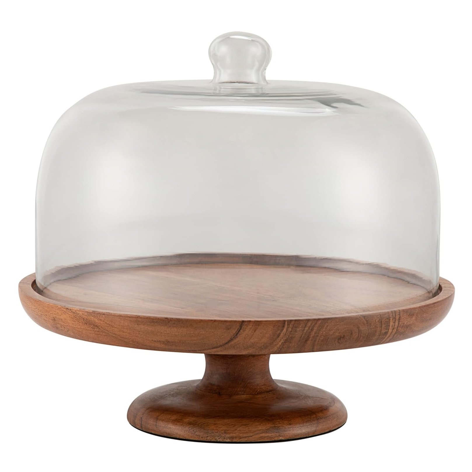 BAKEWARE DECORATIVE DESIGN POLISHED MANGO WOOD WITH GLASS CAKE TOOLS FOR RESTAURANT PARTIES CAKE STAND