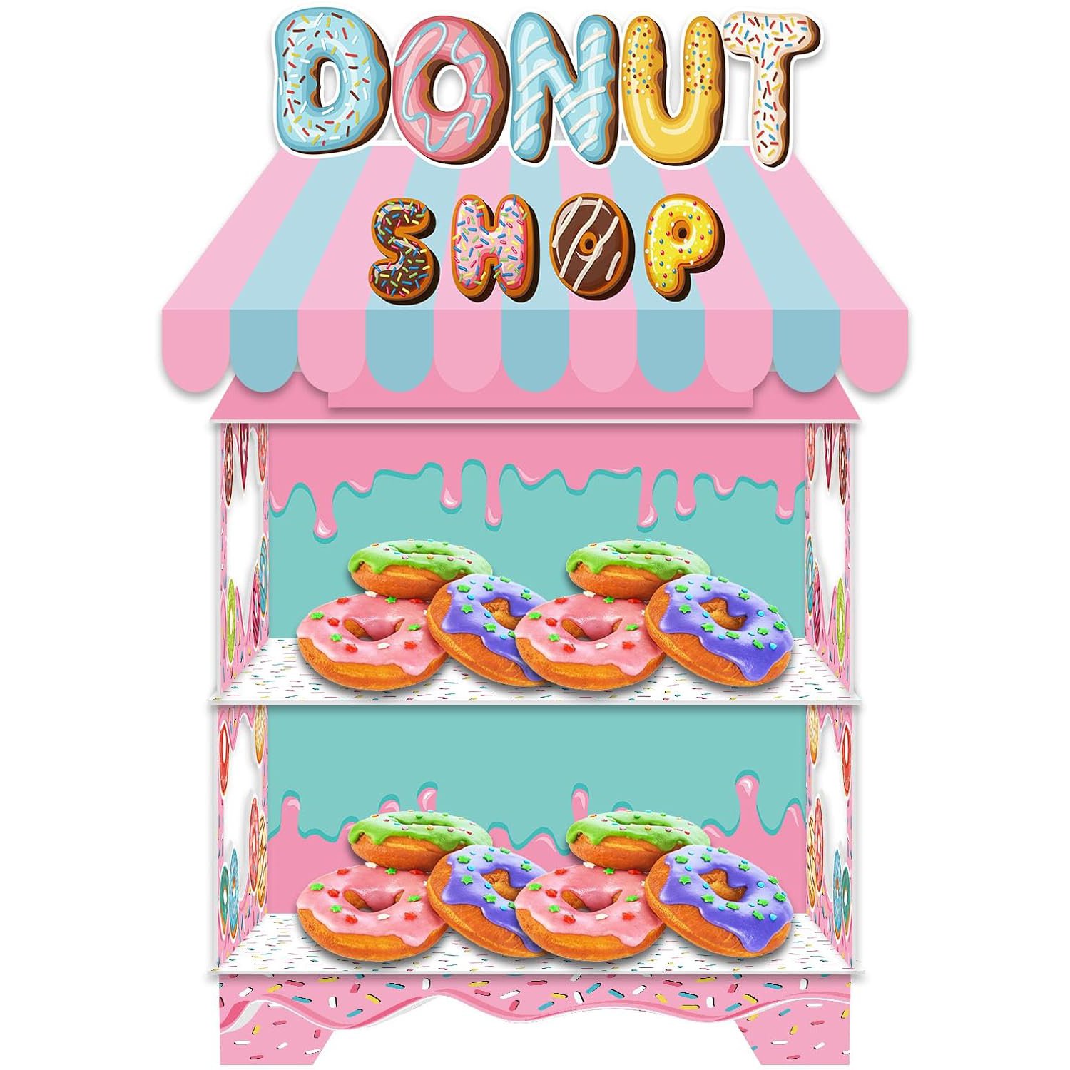 Hot Selling Sweet Donut Design Cake Stand 3 Tier Cupcake Stand Holder for Doughnut Party Decorations