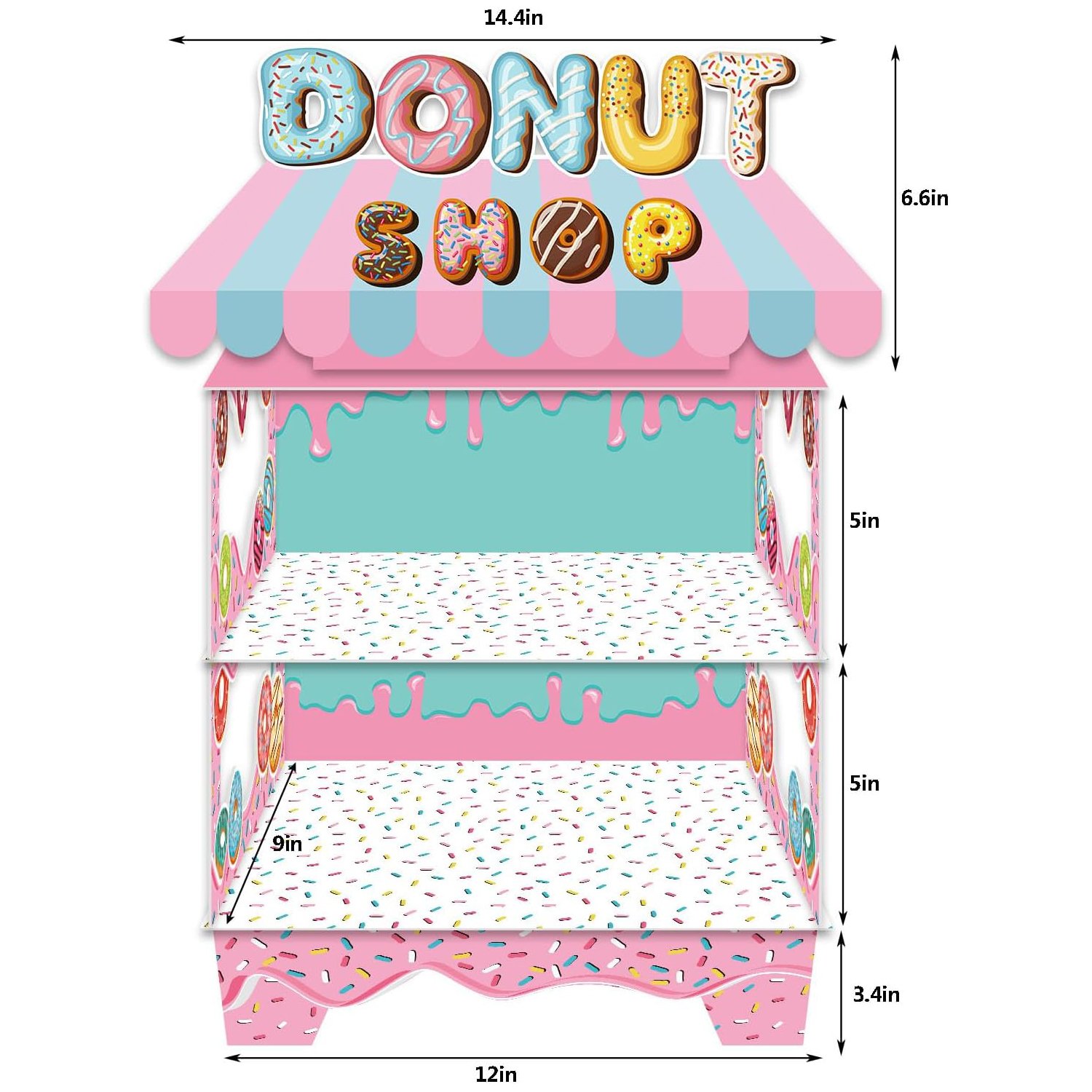 Hot Selling Sweet Donut Design Cake Stand 3 Tier Cupcake Stand Holder for Doughnut Party Decorations