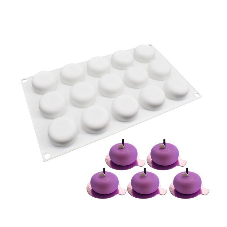 YS DIY Round Invagination Mousse Candle Soap Silicone Mold Baking Macaron Decorating Dessert Pastry Chocolate Handmade Making