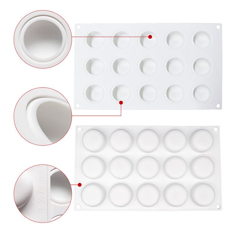 YS DIY Round Invagination Mousse Candle Soap Silicone Mold Baking Macaron Decorating Dessert Pastry Chocolate Handmade Making
