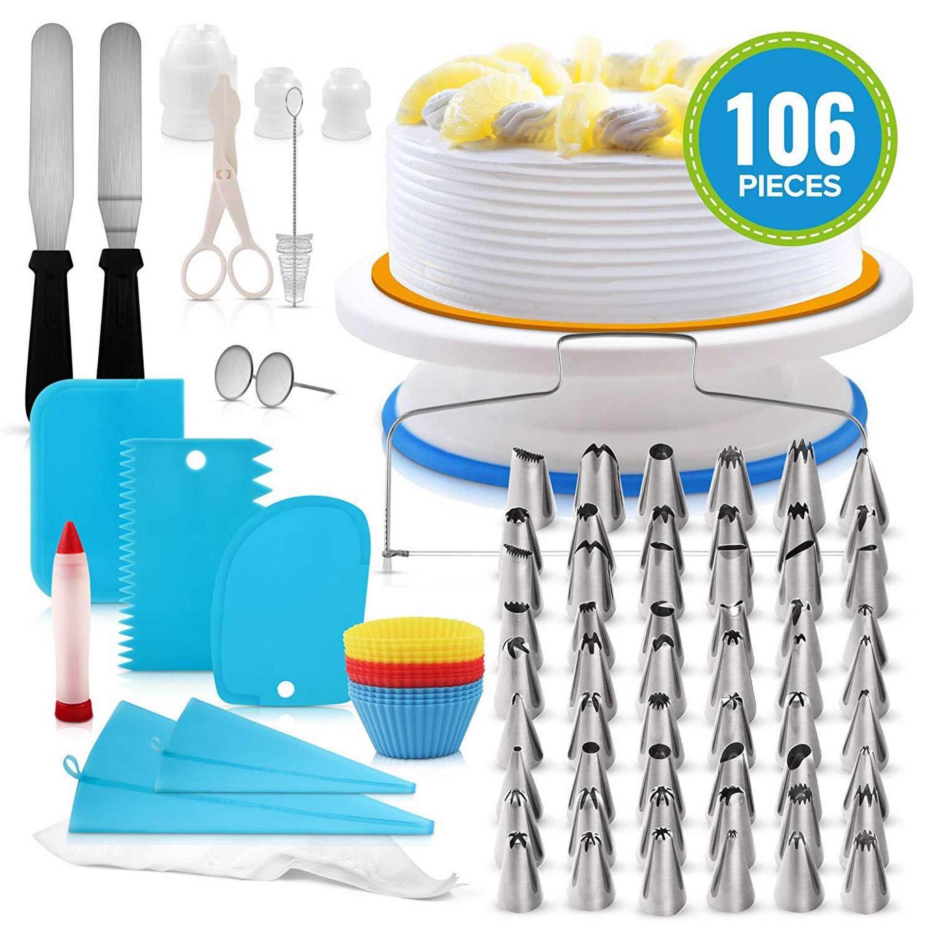 106 PCS Baking Set Cake Decorating Supplies Kit Cake tools Accessories Decorating Supplies Kit Set For Beginners Cake Lovers