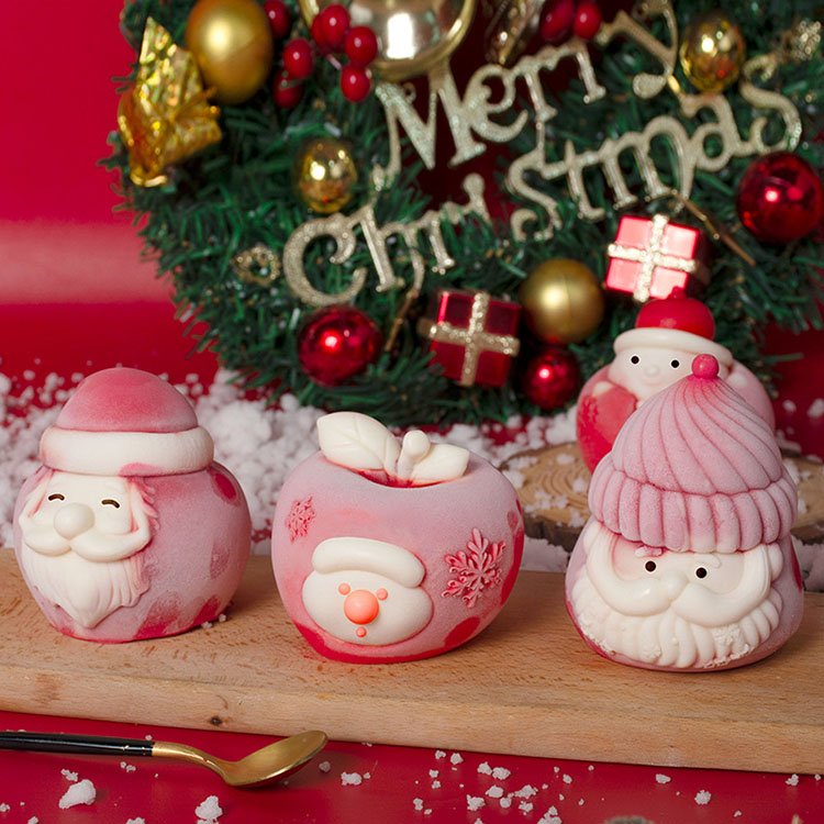 Apple Santa Claus Cake Silicone Mold Christmas Gypsum Decorations Gift Casting Mold DIY Handmade Soap Aromatherapy Candle Making