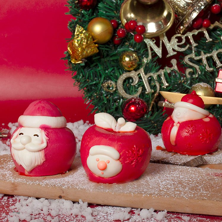 Apple Santa Claus Cake Silicone Mold Christmas Gypsum Decorations Gift Casting Mold DIY Handmade Soap Aromatherapy Candle Making