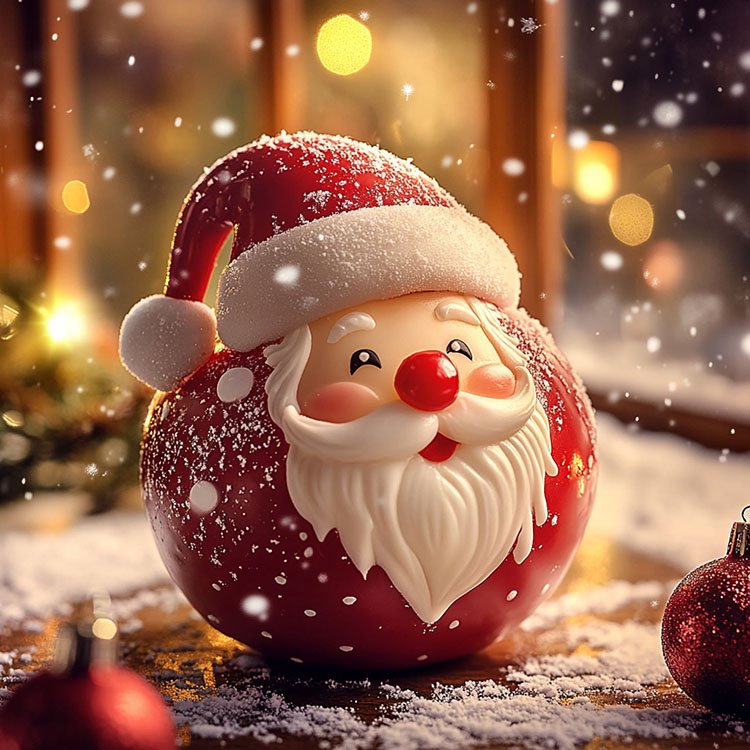 Apple Santa Claus Cake Silicone Mold Christmas Gypsum Decorations Gift Casting Mold DIY Handmade Soap Aromatherapy Candle Making