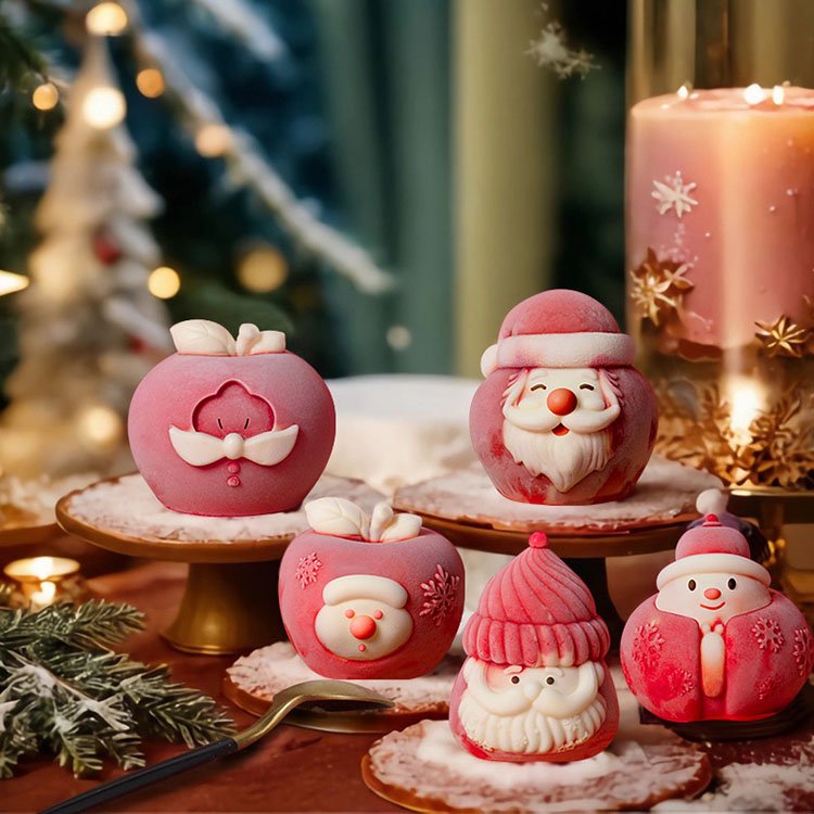 Apple Santa Claus Cake Silicone Mold Christmas Gypsum Decorations Gift Casting Mold DIY Handmade Soap Aromatherapy Candle Making