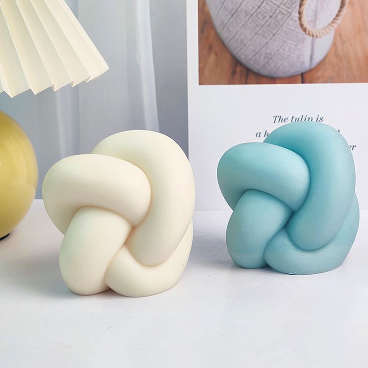 YS Custom Weaving Rope Knot Candle Silicone Mould Home Plaster Decorative Ornaments Gift Mould DIY Aromatherapy Making Tools