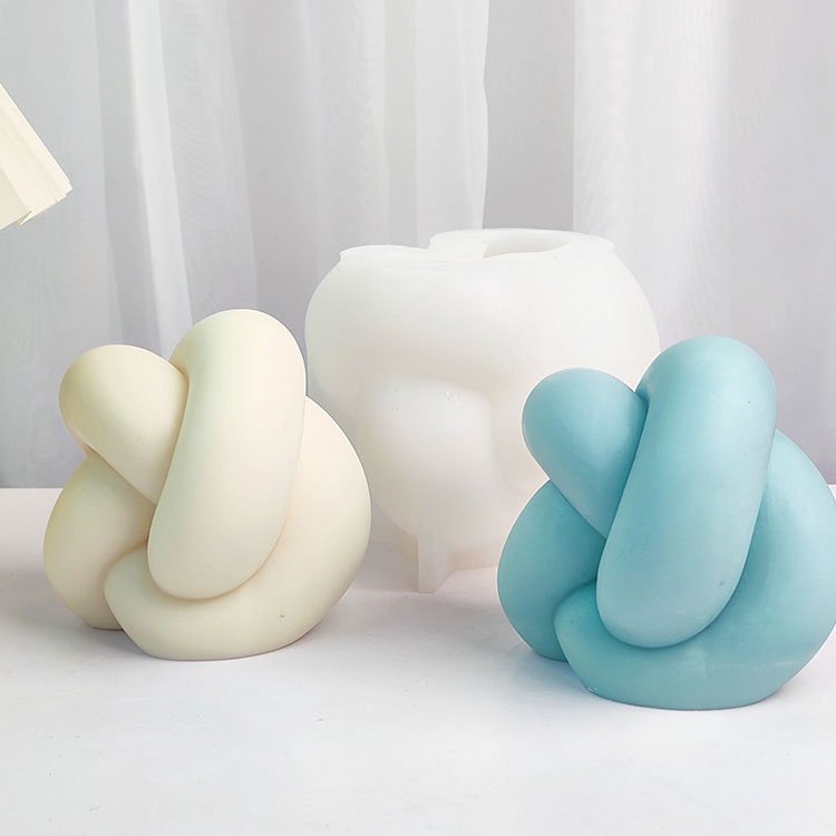 YS Custom Weaving Rope Knot Candle Silicone Mould Home Plaster Decorative Ornaments Gift Mould DIY Aromatherapy Making Tools